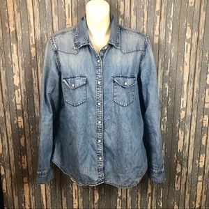 Gap 1969 Denim Western Pearl Snap Men’s Shirt L